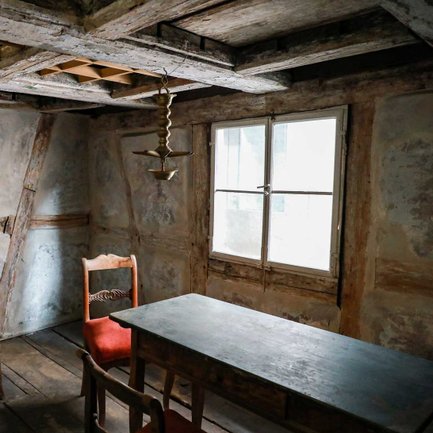 Historische Sukka im Jüdischen Museum Fürth in einem alten jüdischen Wohnhaus zu sehen