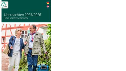 Broschüre „Unterkunftsverzeichnis“ mit Übersicht einiger Hotels, Ferienwohnungen und Pensionen in Fürth